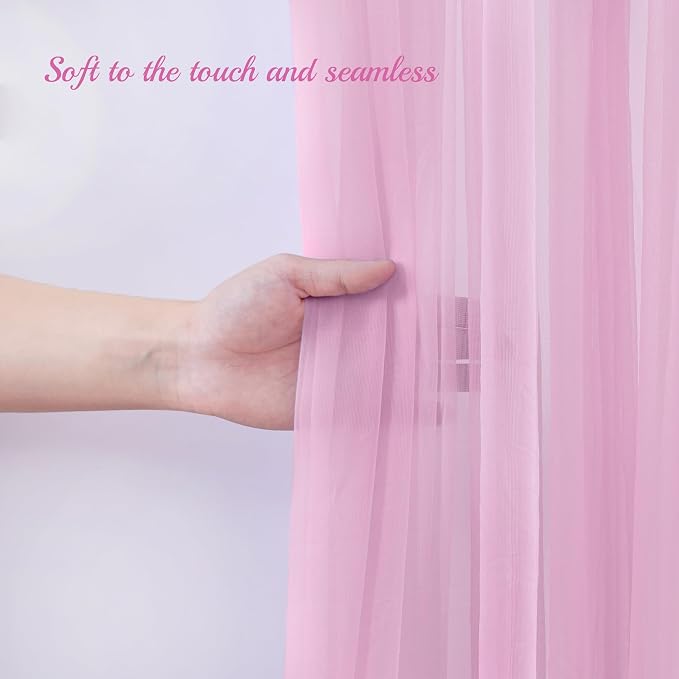 10x8ft Baby Pink Tulle Backdrop Curtain - Image 6