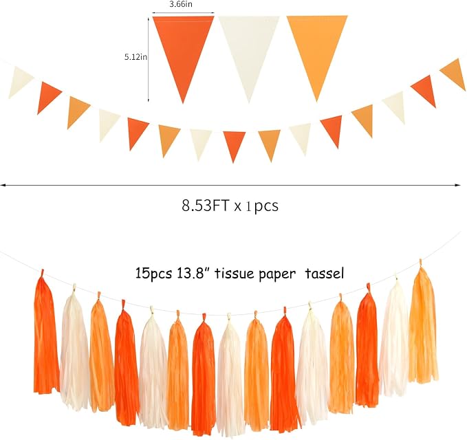 Orange Beige Fall Baby-Shower Party-Decorations - Image 2