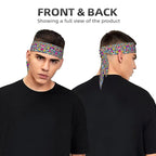 Men's Women Black And White Checkered Retro 80S 90S Sports Sweatbands Multipurpose Novelty Head Ribbon Headdress for Yoga Workout Shower