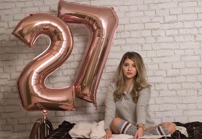 40 Inch Number 16 Balloon for 16th Year Old Birthday Decorations, Rose Gold | - Image 5