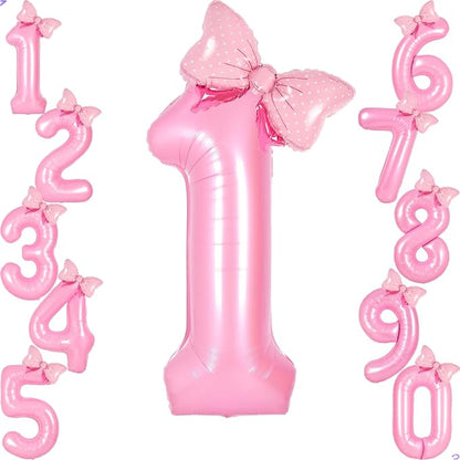 Pink 1 Balloon Number Pink Birthday Decorations by Unknown