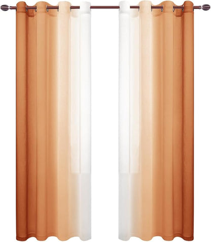 DWCN Faux Linen Ombre Sheer Curtains - Image 8