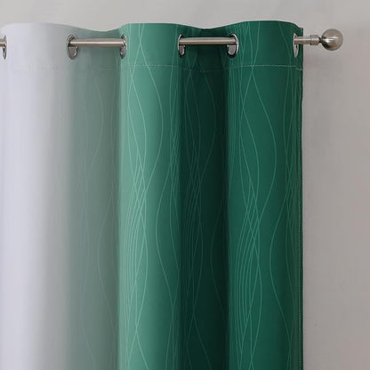 Full Room Darkening Blackout Curtains 72 Inch Length 2 Panels Set, Ombre - Image 4