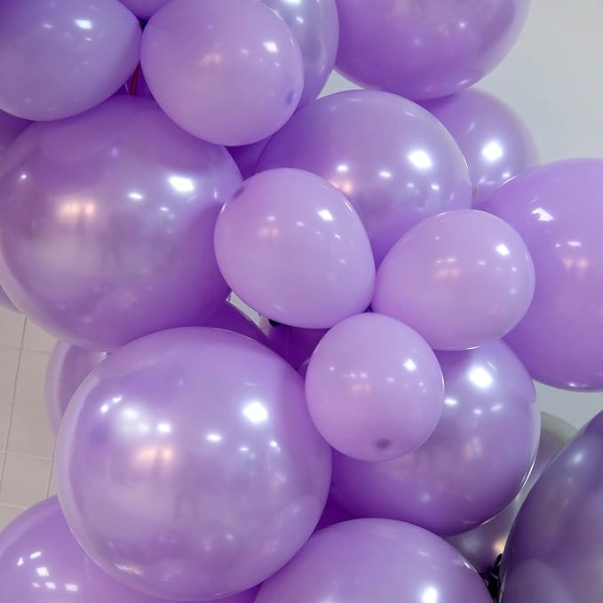 Purple Silver Balloon Garland 127 Pcs 18In 12In 10In 5In Latex Balloons Arch Kit - Image 5