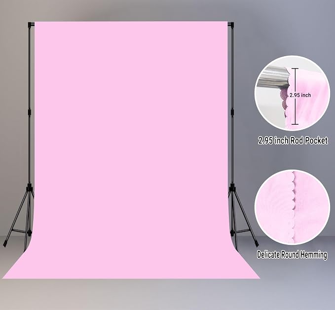 Pink Photography Backdrop for Photoshoot, Fabric 6x9ft | Polyester Studio Photo - Image 6