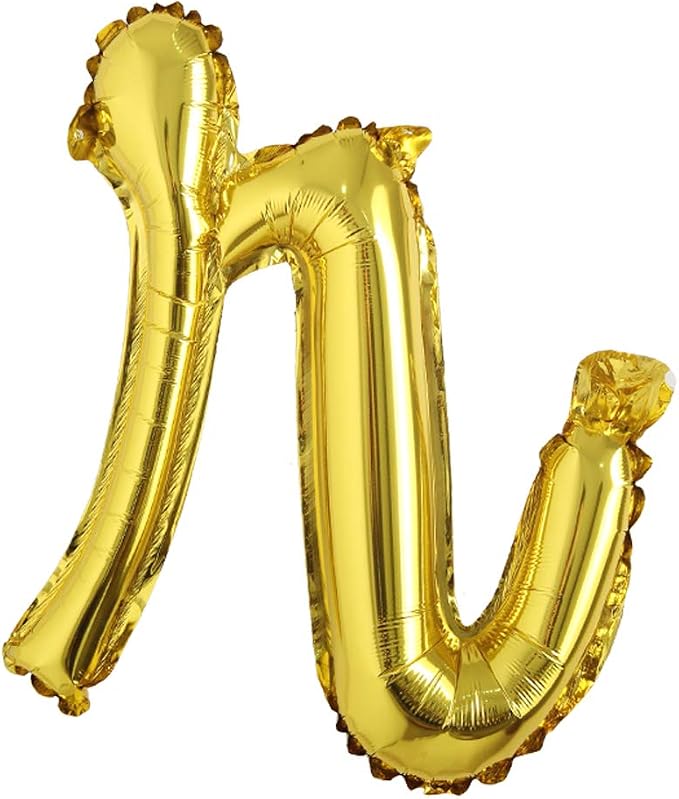 18 inch Gold DIY a-z Handwriting lowercase letters name Foil balloon Letter by REIANS