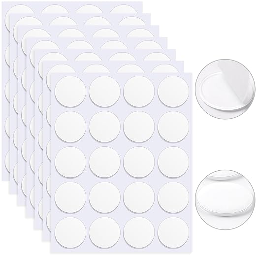 JANYUN 140 Pcs Sticky Dots, 40mm Putty Clear Double Sided Tape by JANYUN