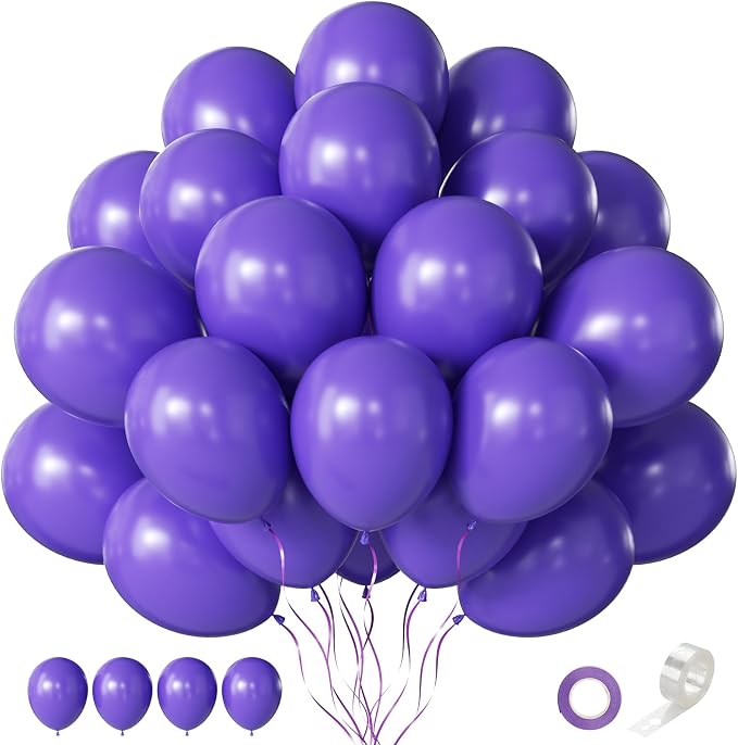 Purple Balloons 12 Inch 60 Pcs Dark Royal Purple Latex Balloons by Searchbyoccasioncolorsize