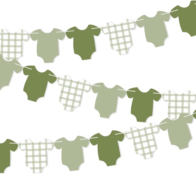 Weysat 2 Pcs Baby Clothes Banner Baby Boys Girls Shower Decorations Green by Weysat