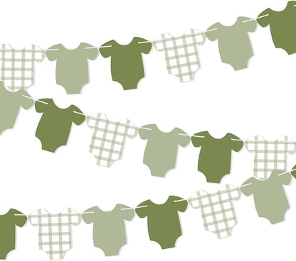 Weysat 2 Pcs Baby Clothes Banner Baby Boys Girls Shower Decorations Green by Weysat