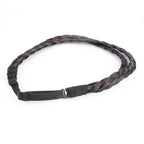 DIGUAN Double Three Strand Synthetic Hair Braided Headband Hairpiece Extension Women Girl Beauty accessory (Dark Brown)