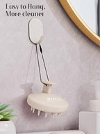 HEETA Scalp Massager Hair Growth, Scalp Scrubber with Soft Bristles, Integrated Silicone Design, Scalp Exfoliator for Dandruff Removal & Relax Scalp, Shampoo Brush Fit Wet Dry Hair Use, Oatmeal
