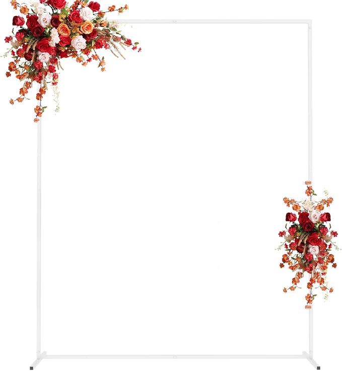 Asee'm 6.6FTx5.2FT White Wedding Arch Backdrop Stand Square Metal | Rectangular by Aseem