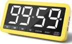 VOCOO Digital Kitchen Timer with 7.8” Extra Large Display, Magnetic, 3 Brightness, 4 Alarms and 3 Volume Levels, Battery Countdown Count Up Timer for Cooking, Classroom, Home Gym (Yellow)