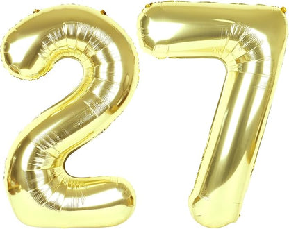 27 Balloon - Champagne Gold Birthday Number Balloons, 40 Inch Decorations | by ALPHADELTAPI