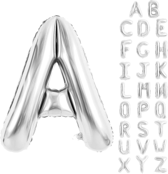 Silver Letter Balloons 40 Inch Large Alphabet Balloon Letter A | Foil Mylar Big by YUNSHANGMO