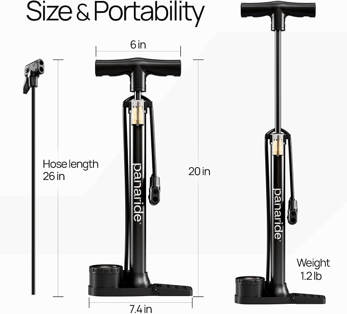 Bike Pump Floor, Advanced Bike Tire Inflator, Bicycle Hand Air Pump - Image 9