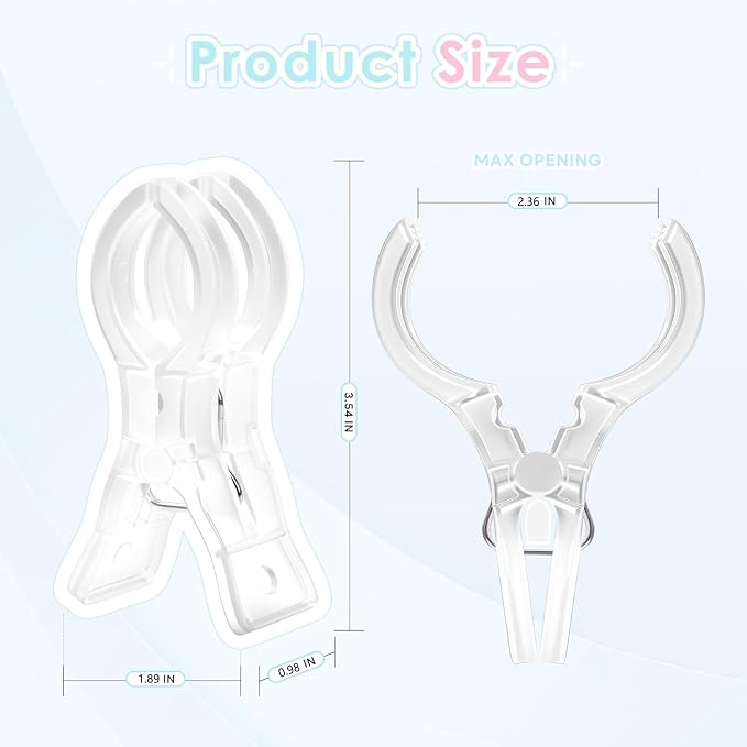 20 Pack Large Balloon Arch Clips, Transparent Spring Clamps - Image 2