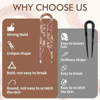 Prestige French Hair Pins, Acetate Leopard Print Hair Pin for Women,Suitable for All Hair Types (Multicolor-A-4PCS)