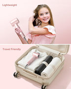 Hair Dryer, High-Speed Ionic Low Noise Blow Dryer with 160000 RPM Motor for Fast Drying, Thermo-Control Portable Hair Blow Dryer with Magnetic Nozzle for Home Travel Salon (P2306F Pink)