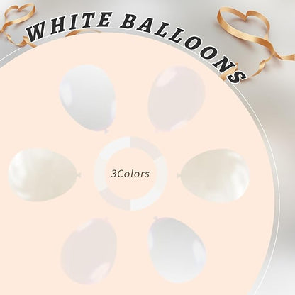 160Pcs 12 Inch White Pearl White Clear Latex Balloons Kit, Bride Balloons Arch - Image 3