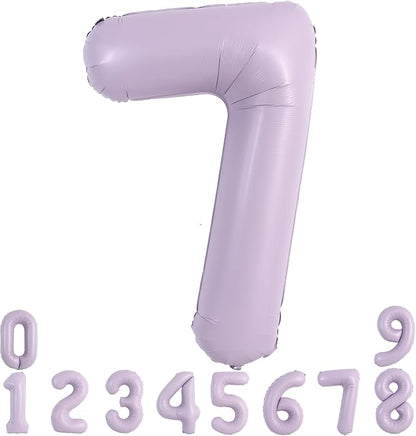 TONIFUL 40 Inch Pastel Purple Number 7 Balloon – Big Lilac Mylar Foil Number by TONIFUL