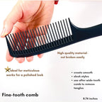 VIVEDGE| Curly Hair Comb Set Gift set | Carbon Fiber Detangler Wide Tooth Parting Combs anti static frizz-free with Premium Acccessories for Styling | Gift for loved ones (Black-Pink)