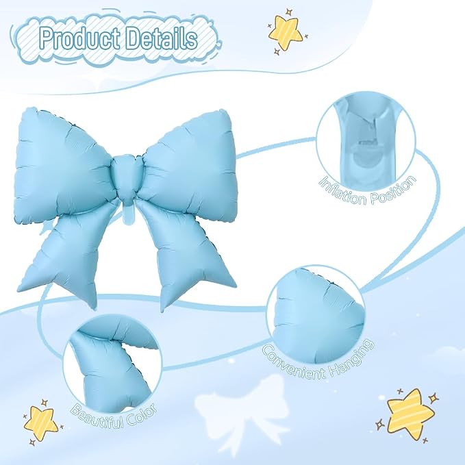 4pcs Jumbo Oversized Ribbon Balloons Coquette Bow Balloons Bow Party Coquette - Image 5