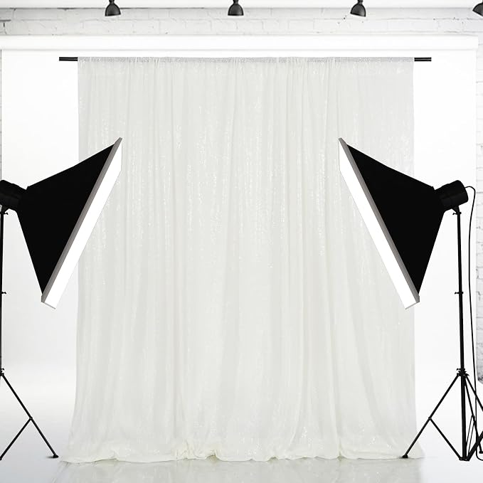 Eternal Beauty White 3mm Sequin Backdrop 8x8 Ft - Image 7