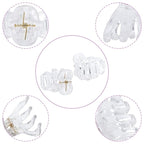YOHAMA 10 pcs Hair Clips Medium Small 1.57 in Clear Octopus Claw Clips 4cm Medium Jaw Clips Durable Strong Grip for Women Girls Thick Hair.