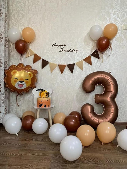 5 Balloon - Brown Birthday Number Balloons, 40 Inch Decorations Men Women | - Image 8