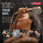 Delta VersaCurl Detangling Handheld Shower Head Tool for Curly Hair with 3 Curl Defining Brush Inserts Included, Detangler Brush Hand Shower with Hose, Champagne Bronze 74B430CZ