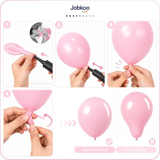 Jobkoo Pastel Pink Balloons 12 Inch - Image 4