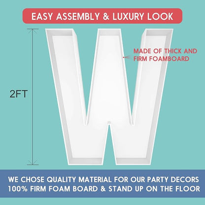 2FT Letter W Mosaic Balloon Frame Letter DIY Fillable Letters Kit - Image 2