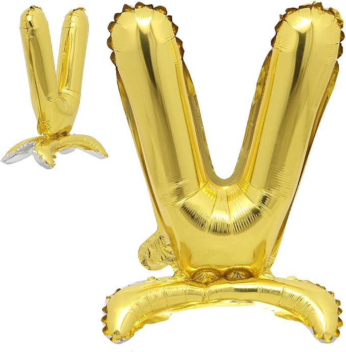 16" Standing Gold Alphabet Letter and Number Balloons Aluminum Hanging Foil by RUIANSI