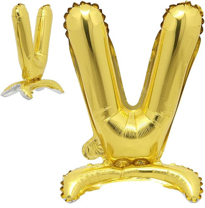 16" Standing Gold Alphabet Letter and Number Balloons Aluminum Hanging Foil by RUIANSI