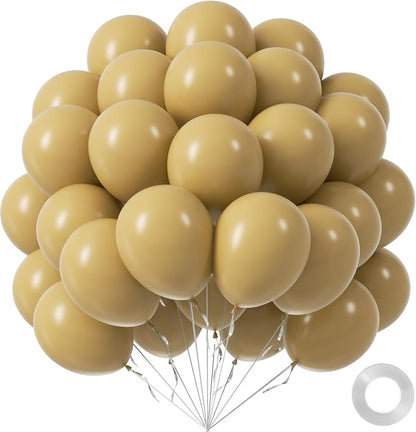 Tan Balloons 12 inch, Light Brown Latex 50pcs Party Balloons | Boho, Baby Shower by Awenztech
