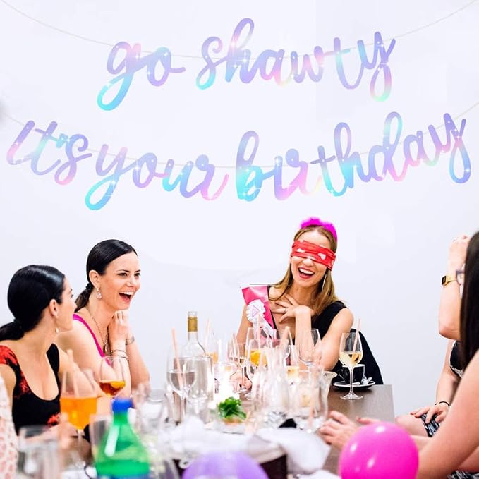 BEISHIDA Iridescent Go Shawty It's Your Birthday Banner - Image 4