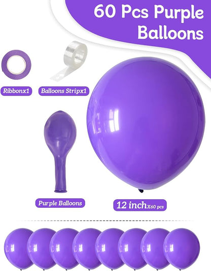 Purple Balloons 12 Inch 60 Pcs Dark Royal Purple Latex Balloons - Image 3