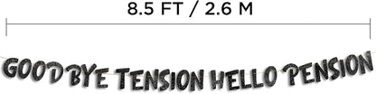 Pre-Strung Goodbye Tension Hello Pension Black Glitter Banner - Image 4