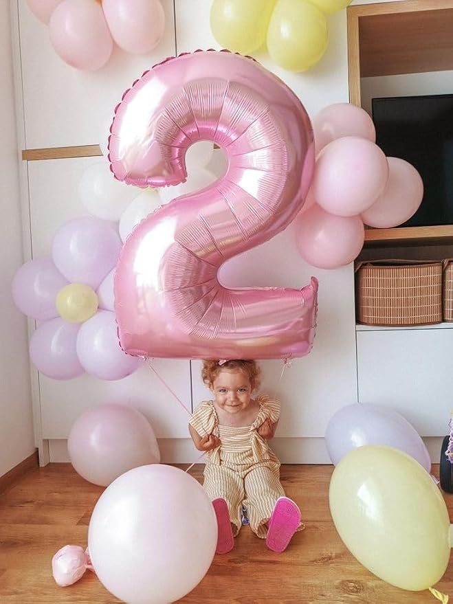 Number Balloons 40 Inch Pearl Pink 1 Balloon - Image 2