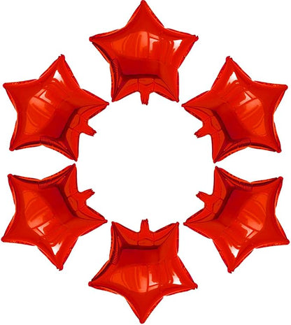 24 Pcs 18" Red Star Balloons Foil Balloons Mylar Balloon by Unknown