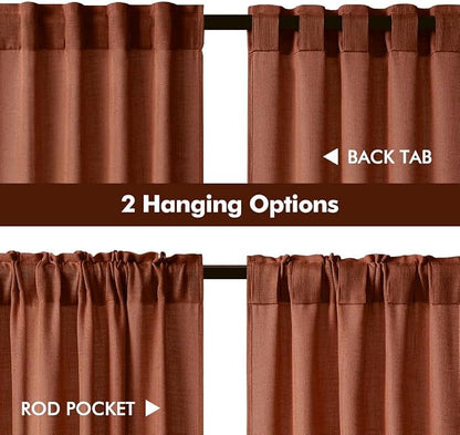 MIULEE Burnt Orange Fall Kitchen Curtains 36 Inch Length 2 Panels Farmhouse | - Image 4