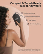 Hair Dryer Bonnet Attachment – 28.5" XL Hooded Dryer Cap for Faster Drying & Deep Conditioning, Extra-Large Space Fits Thick, Curly Hair & Styling Tools (Black, Extra Large)