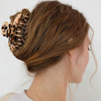 Big Claw Hair Clips 3.8 Inch Tortoise Banana for Women Girls Thin Hair French Design Celluloid Leopard Print Strong Hold for Thick Hair, 2 Color Available (2 Packs)