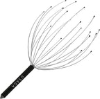 USAGA Head Massager Scalp Massager 20 Fingers Head Scratcher, Stocking Stuffers Gift for Scalp Body Relaxing (Black & Black)