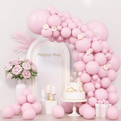 Voircoloria 130pcs Light Pink Balloons Garland Arch Kit, 18 12 10 5 Inch | by Voircoloria