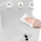 Wall Mount Salon Stations for Hair Stylist, Hair Salon Storage Cabinet, Beauty Barber Station with Lockable Drawer, Shelves, Storage Cabinet, White