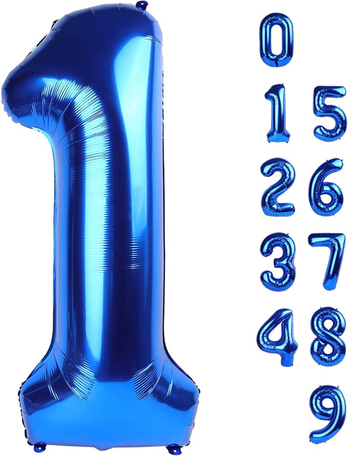 Number Balloons Blue Number 1 for 1 11 Birthday Party Decorations, 40 Inch | by Mluchee