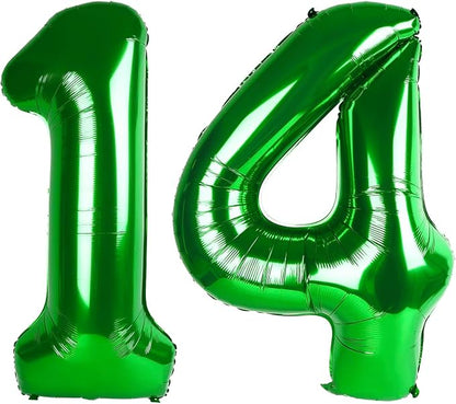 Number 14 Balloons 40 Inch for 14 41 Birthday Party Decorations, Dark Green | by Mluchee